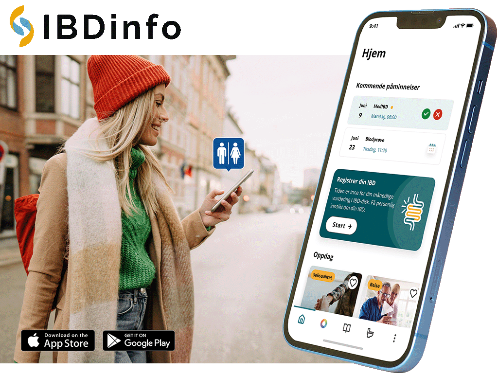 IBDinfo-appen inneholder også andre nyttige verktøy, som hjelper deg i din hverdag med IBD.